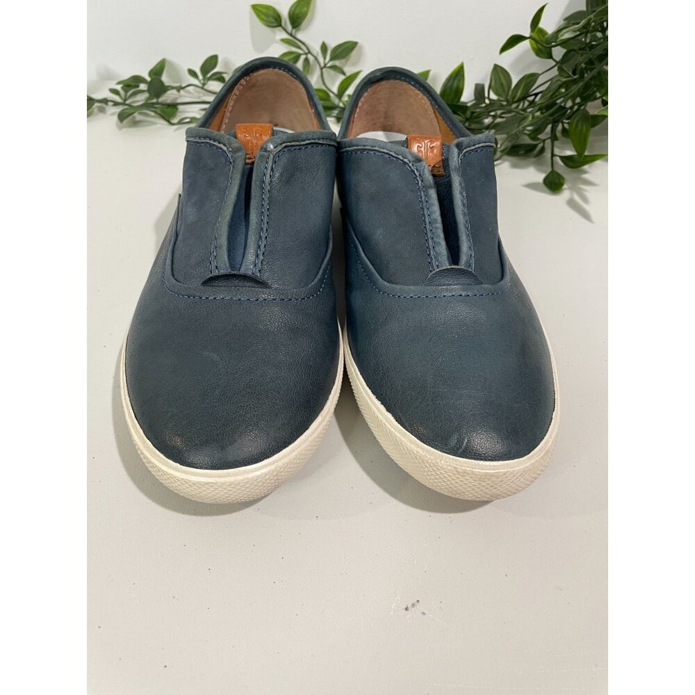 Frye Womens Blue Leather Slip-On Sneakers Size 7.5M